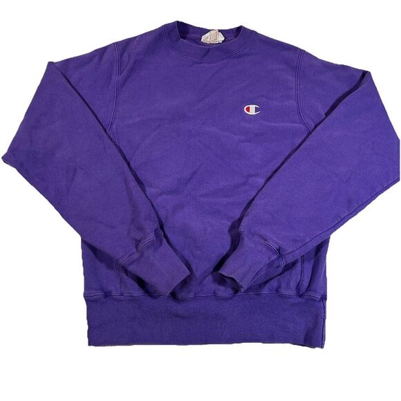 Champion Tops - Champion Reverse Weave Purple Pullover Crew Neck Sweatshirt Adult Size XS